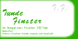 tunde finster business card